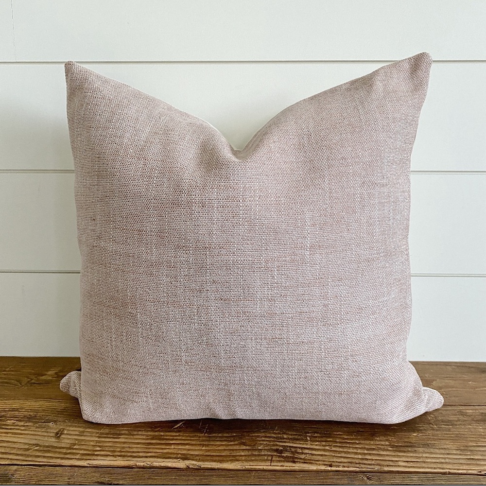 Set of 2 Linen Blush Pink Pillow Covers 24”x24”